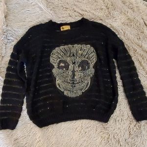 Super cute sparkly Skull Katsumi sweater size M/L